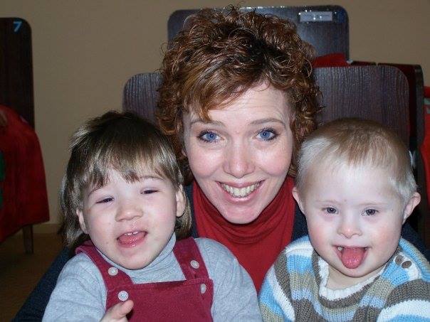Tracie Loux with Emma and Aiden, both orphans with special needs, adopted from Eastern Europe.