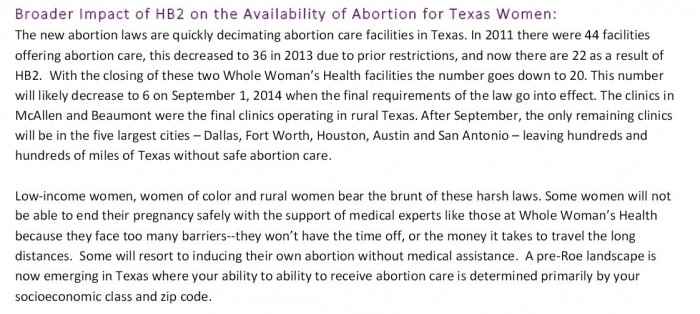 Whole Womens Health Abortion CLinic Statement