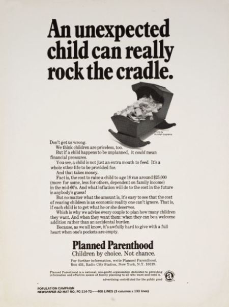 Planned Parenthood, children by choice, not chance. Collection: Images from the History of Medicine (NLM)